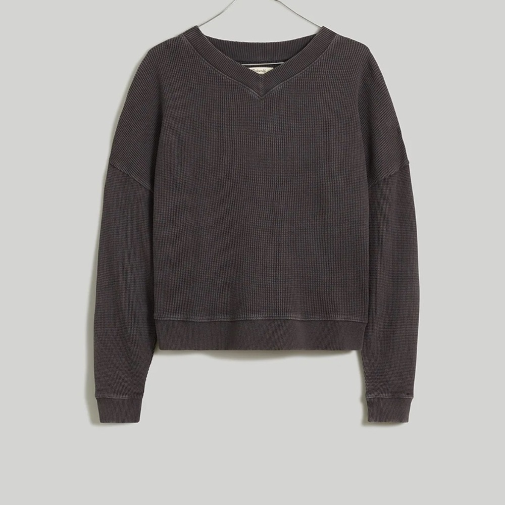 Madewell Waffle boxy knit sweatshirt